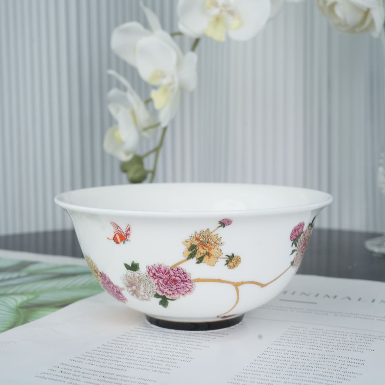 「花开富贵」15cm盛世面碗 吃面 早餐碗 中式豪华花卉 拍照