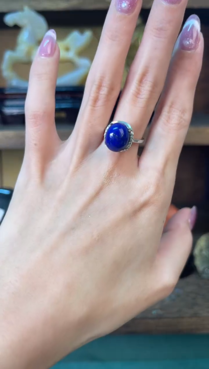 【闪购商品】青金石戒指未镶嵌蛋面