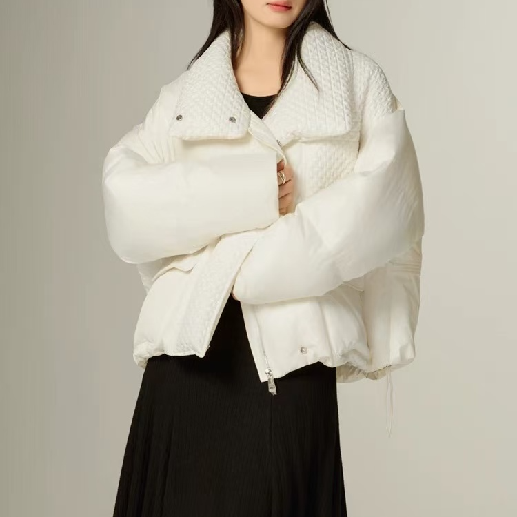 冬季新款高级感百搭牛角扣立领羽绒服 H1854