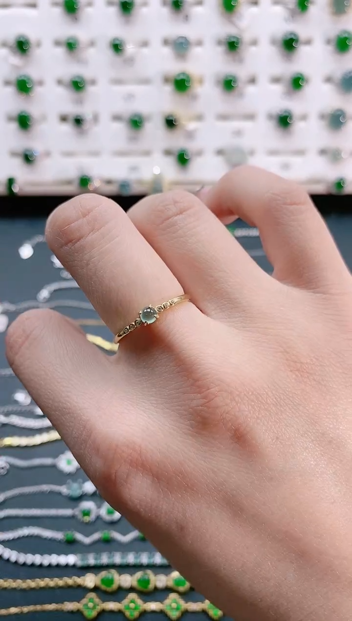 【闪购商品】翡翠戒指银S925镶嵌天然翡翠