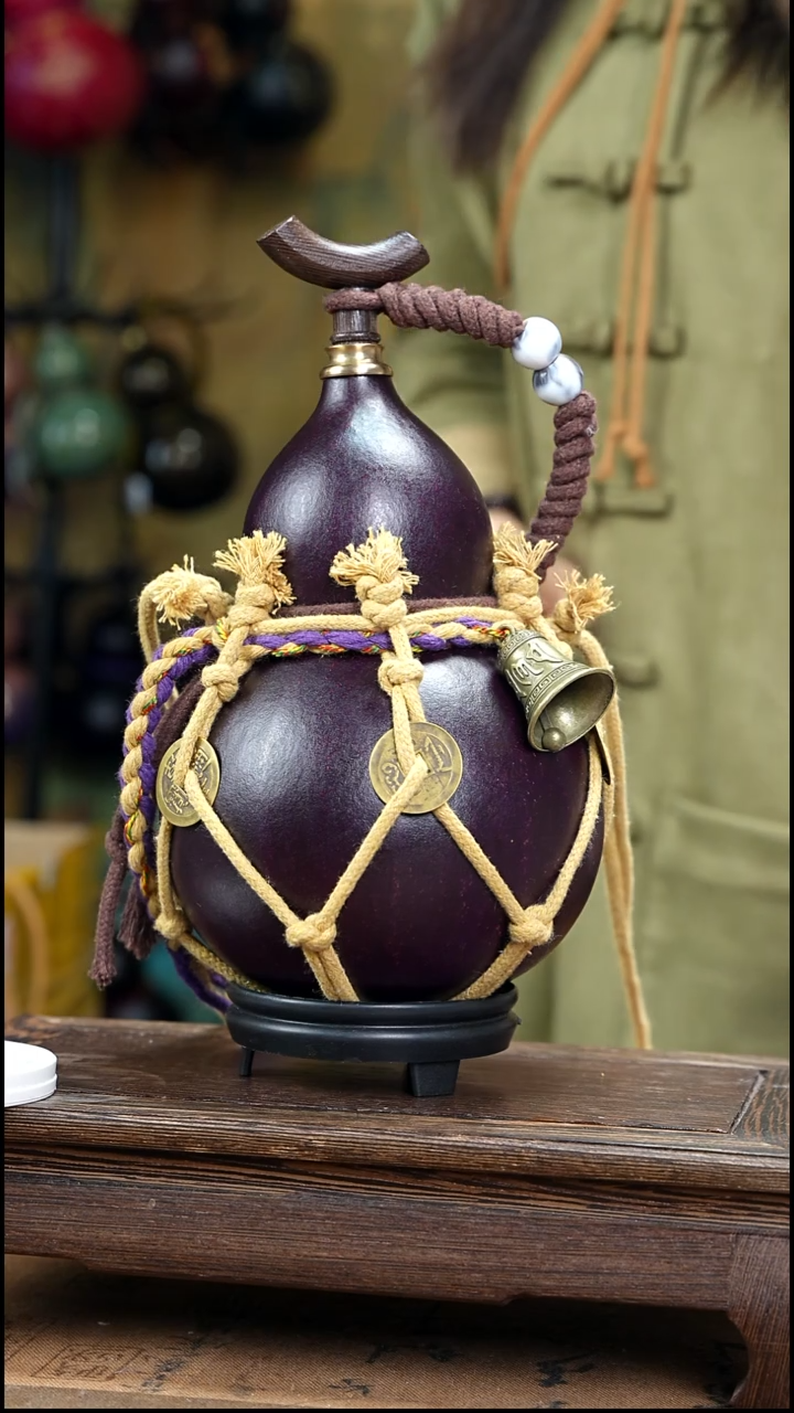 YE059复古网兜款天然酒葫芦（一物一拍）