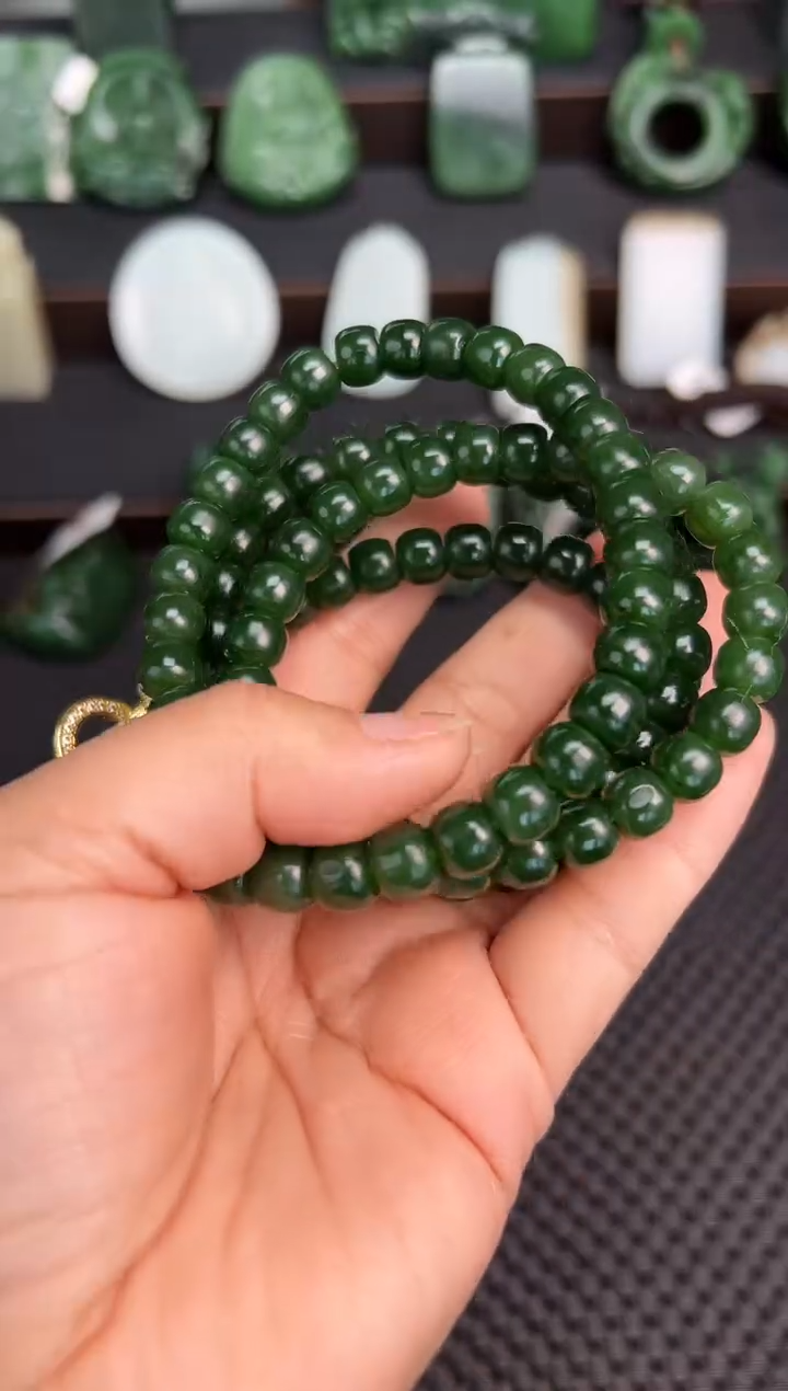 【闪购商品】和田玉颈饰未镶嵌约8毫米108颗多样性拍一发一