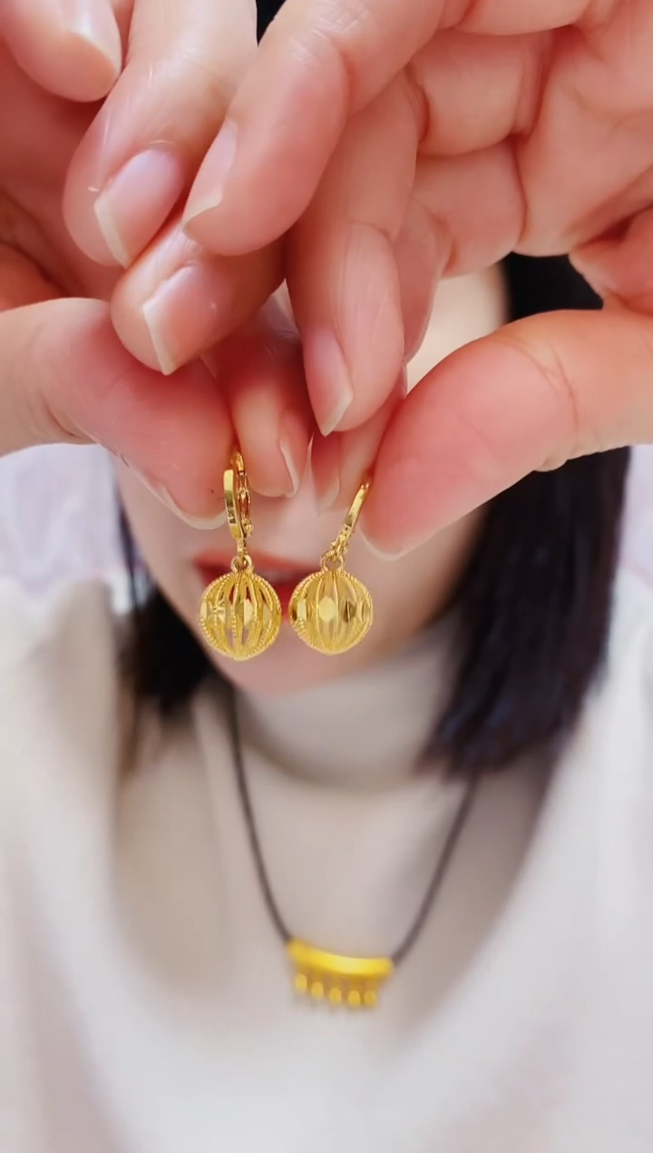 合金无001绣球耳坠