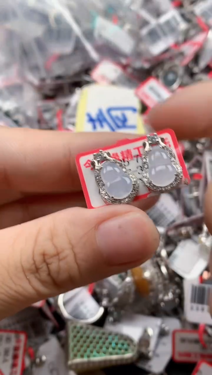 银S925镶嵌戒指翡翠天然A货缅甸翡翠