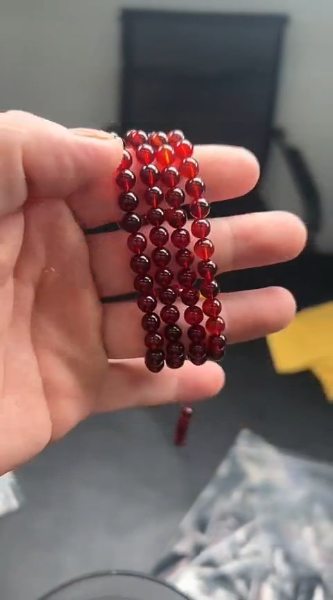 【闪购商品】琥珀项链未镶嵌的卡6血珀108