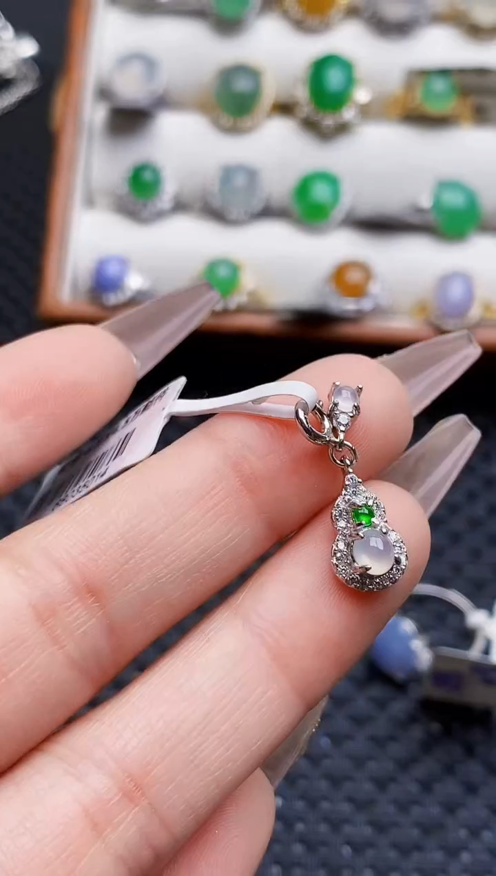 银S925镶嵌戒指翡翠8667