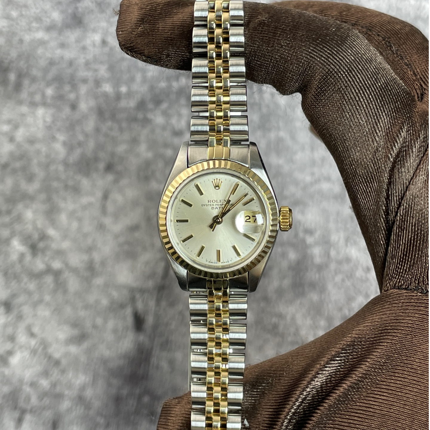99新 Rolex/劳力士 日志-A1301-银盘条丁刻牙圈-26mm