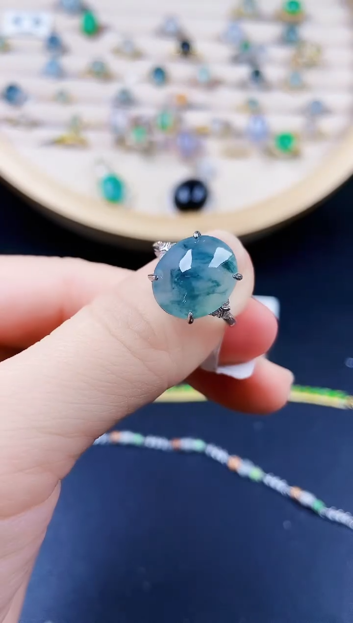 【闪购商品】翡翠戒指银S925镶嵌12314123