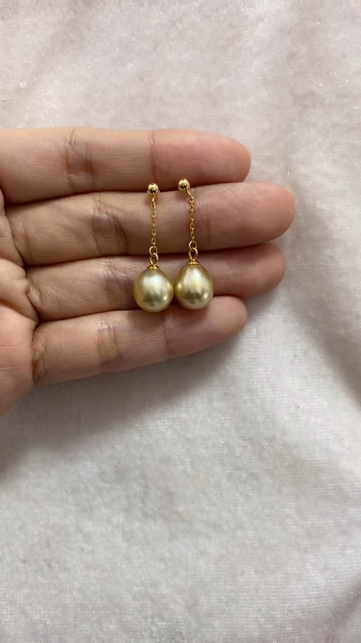 【闪购商品】海水珍珠耳饰银S925镶嵌金珠