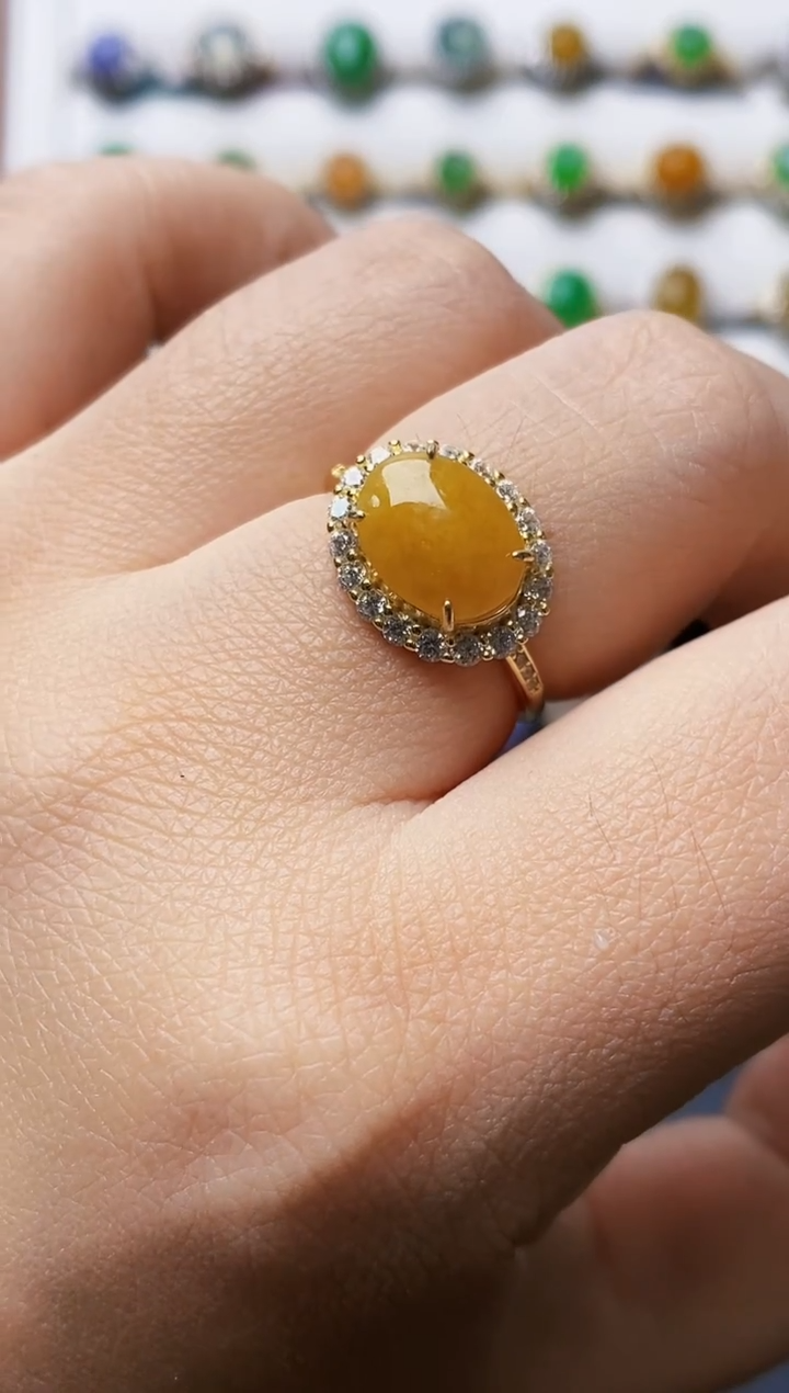 银S925镶嵌戒指翡翠4531