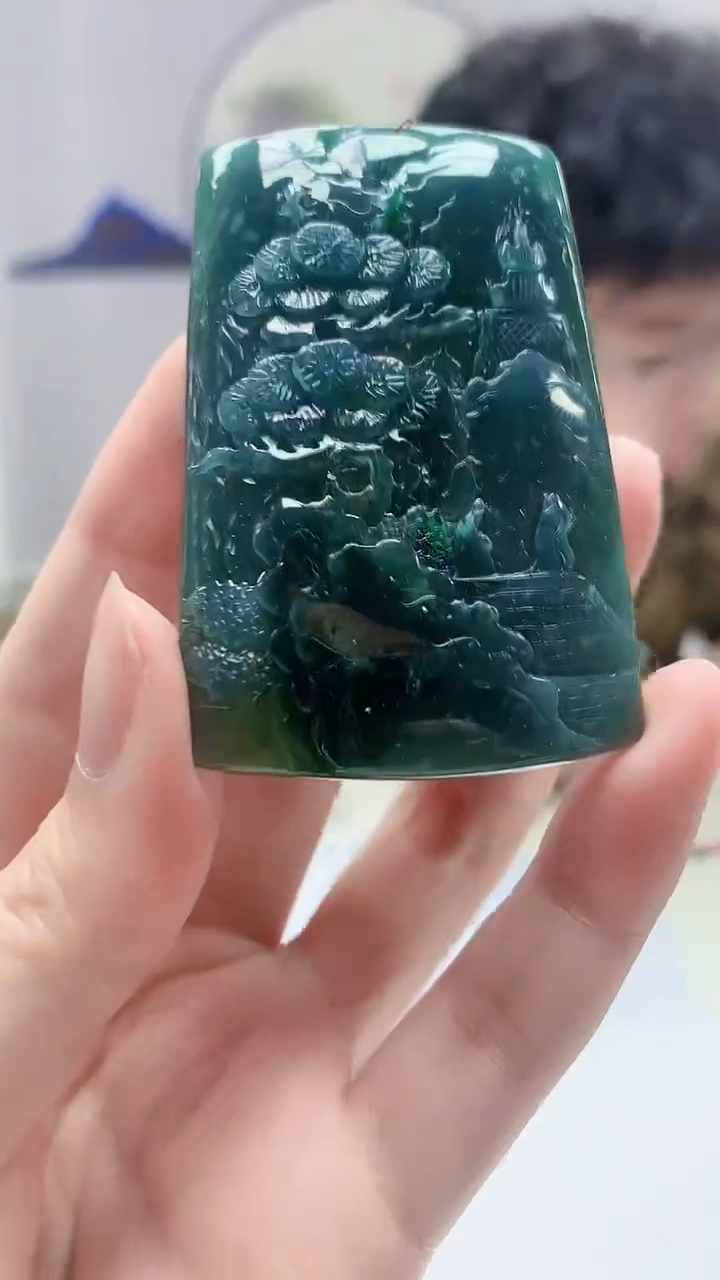 【闪购商品】定制翡翠未镶嵌4688zm-毛货挂件103山水