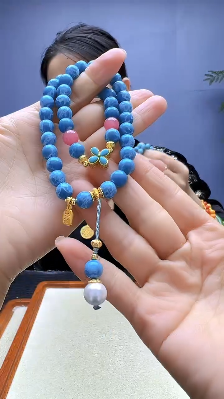 查罗石14K金镶嵌颈饰齐月diy劲饰