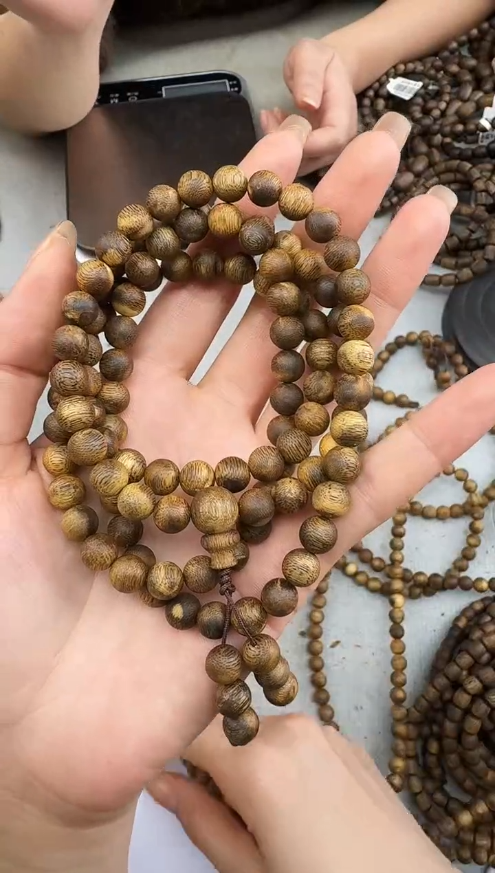 沉香手串0820白棋圆珠多圈多样性发一