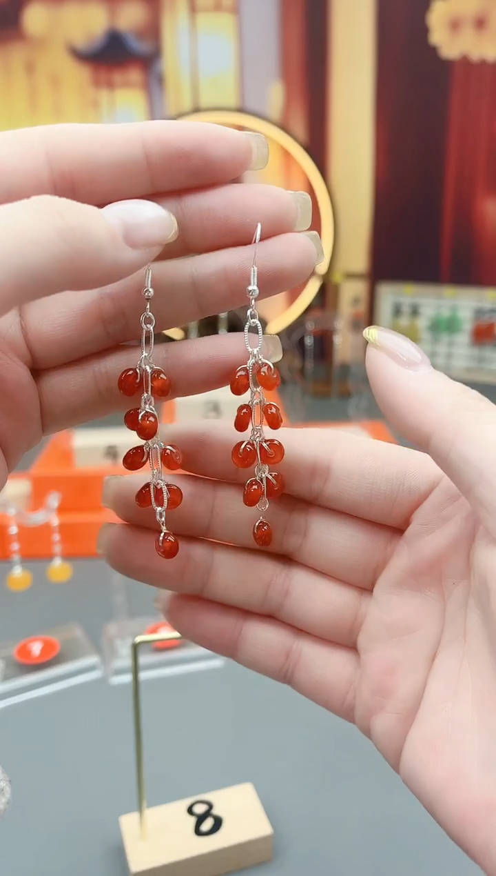 未镶嵌耳钉玛瑙/玉髓323