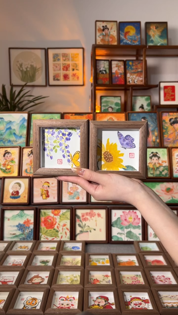 【闪购商品】国画紫藤花蝴蝶 向日葵蝴蝶 一组11