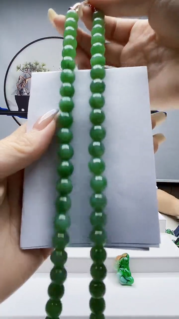 未镶嵌定制翡翠毛货-珠链67