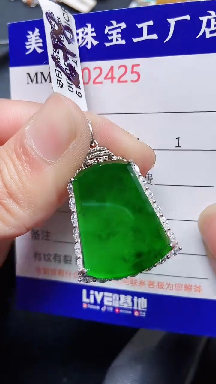 颈饰银S925镶嵌翡翠2425