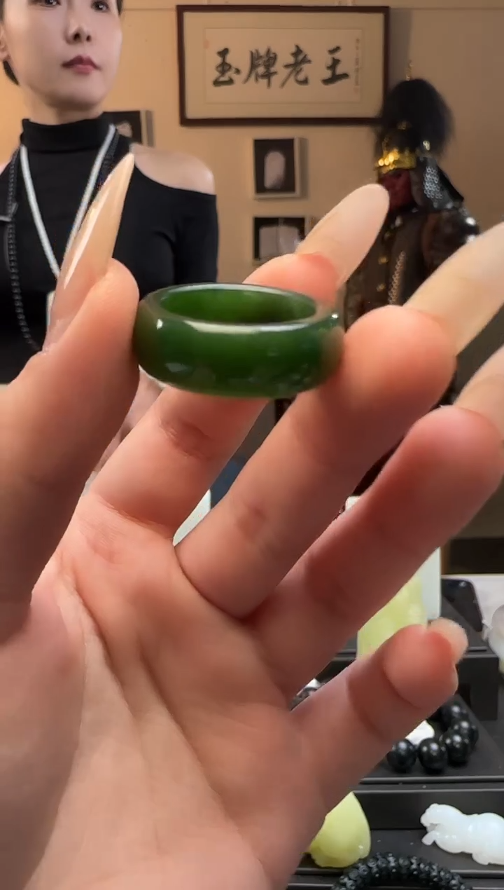 【闪购商品】和田玉碧玉戒指未镶嵌（19-21）