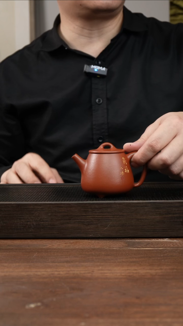 茶杯紫砂钰*全手朱泥高石瓢     刻绘        160CC  