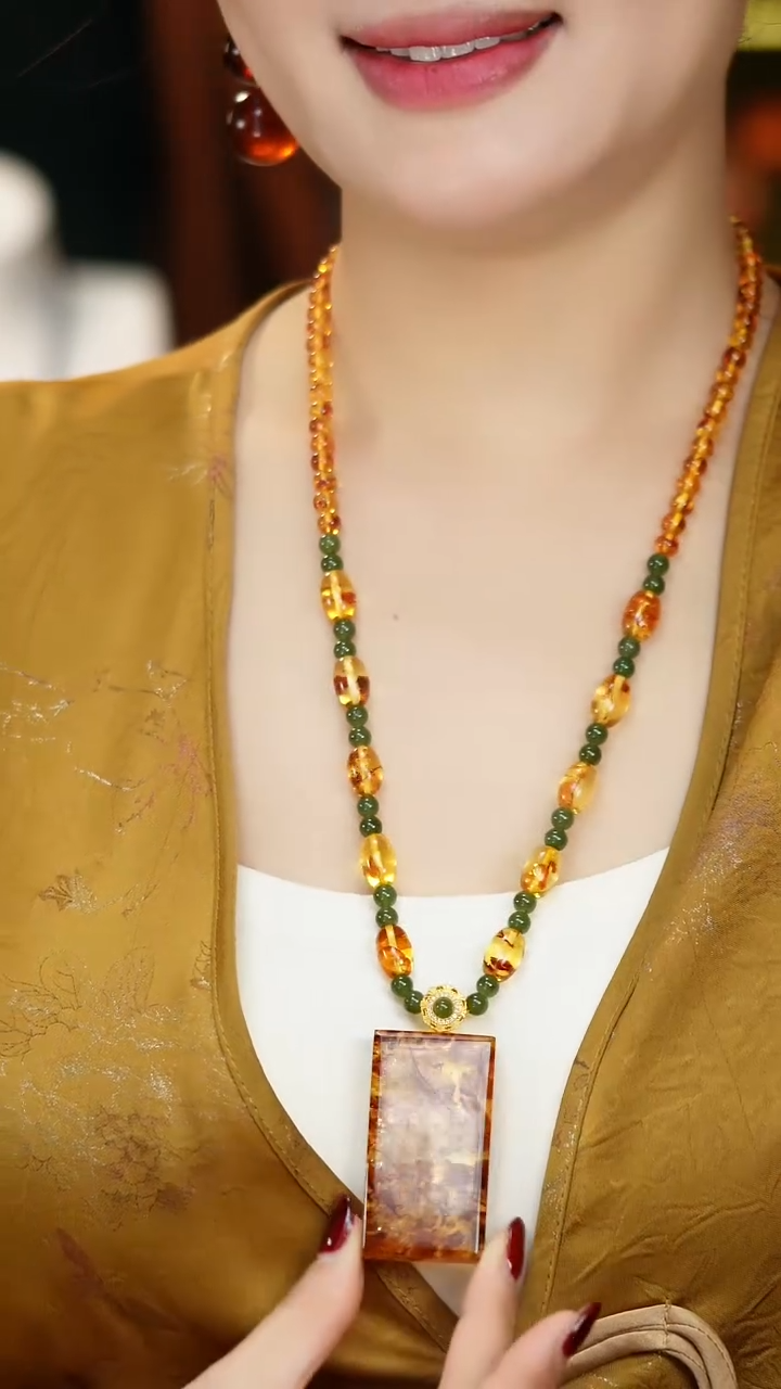 【闪购商品】琥珀（花珀）颈饰未镶嵌福利