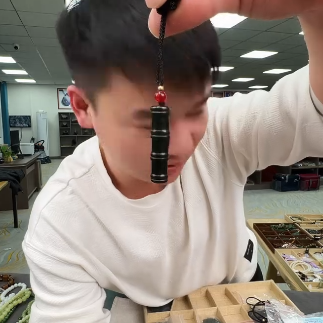 和田玉竹节吊坠（多样性发其一）