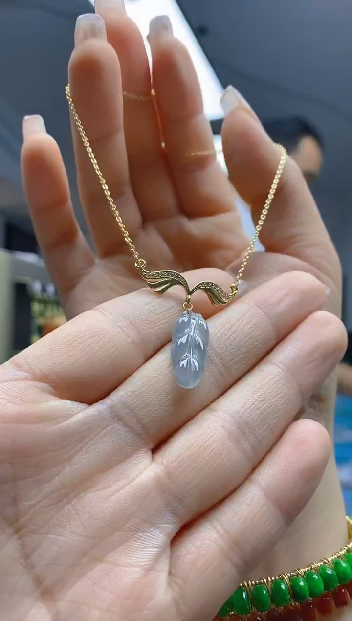 【闪购商品】翡翠耳饰合金327翡翠锁骨链