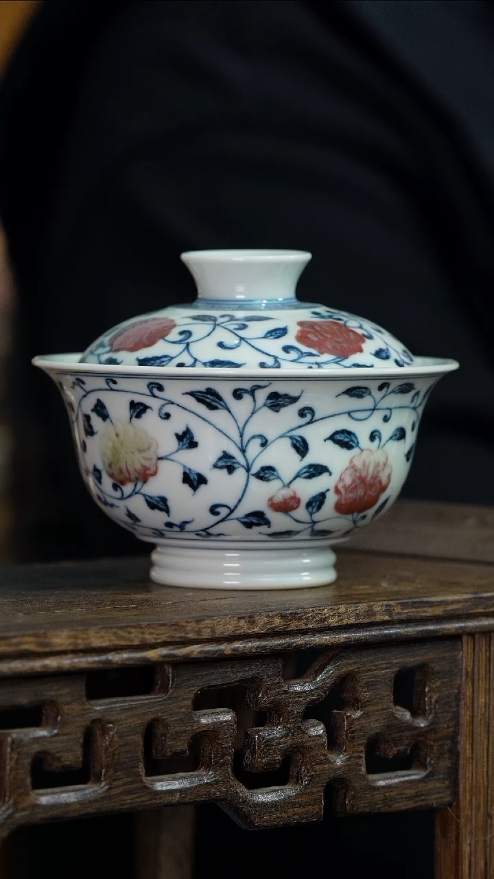 【闪购商品】碗微瑕原矿青花釉里红发黑发白150ml