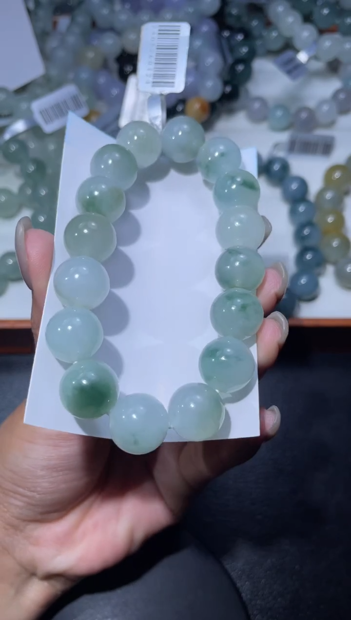 【闪购商品】定制翡翠未镶嵌天然缅甸A货翡翠手串98