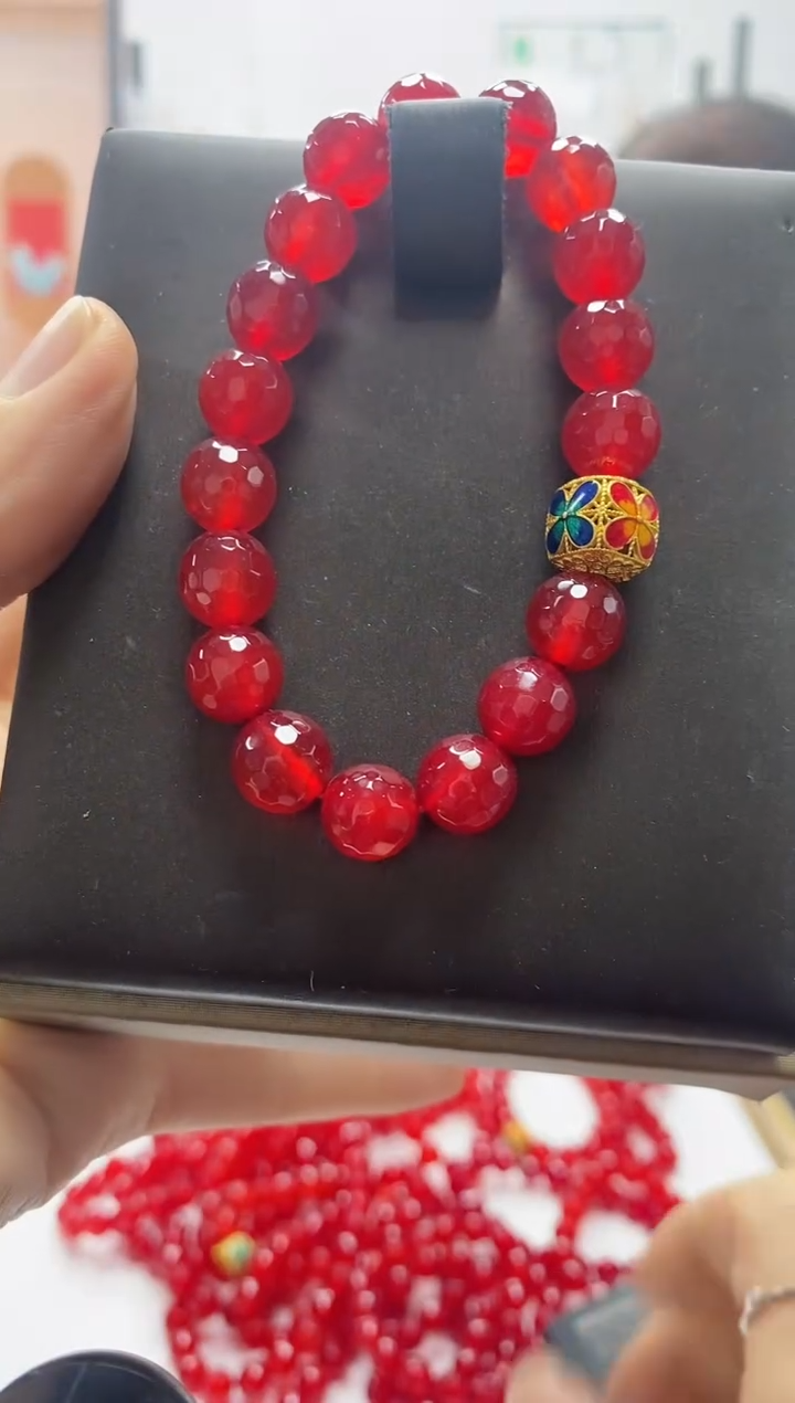 未镶嵌手串玛瑙/玉髓红钻鸽血红玛瑙手串10mm