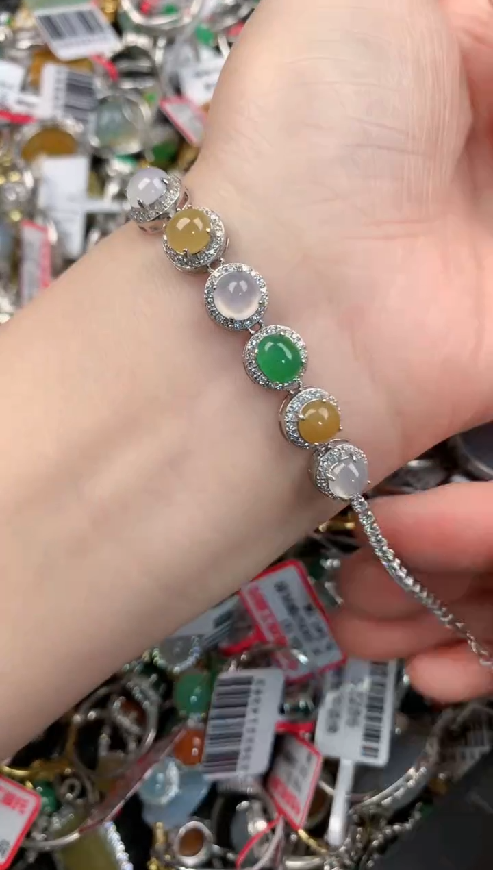 银S925镶嵌戒指翡翠222     9