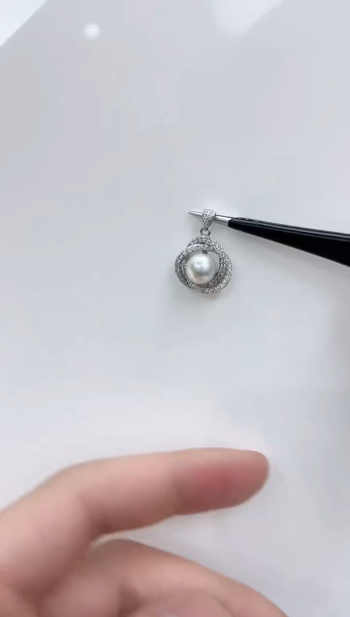 【闪购商品】海水珍珠吊坠(不含链)银S925镶嵌海水珍珠吊坠