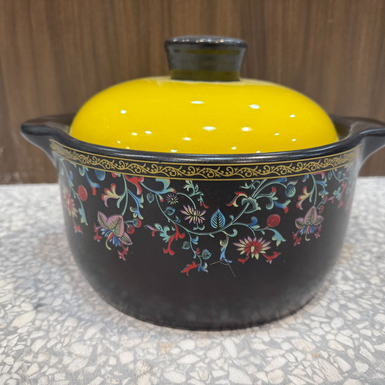好运连枝黄盖砂锅带手套3.5升