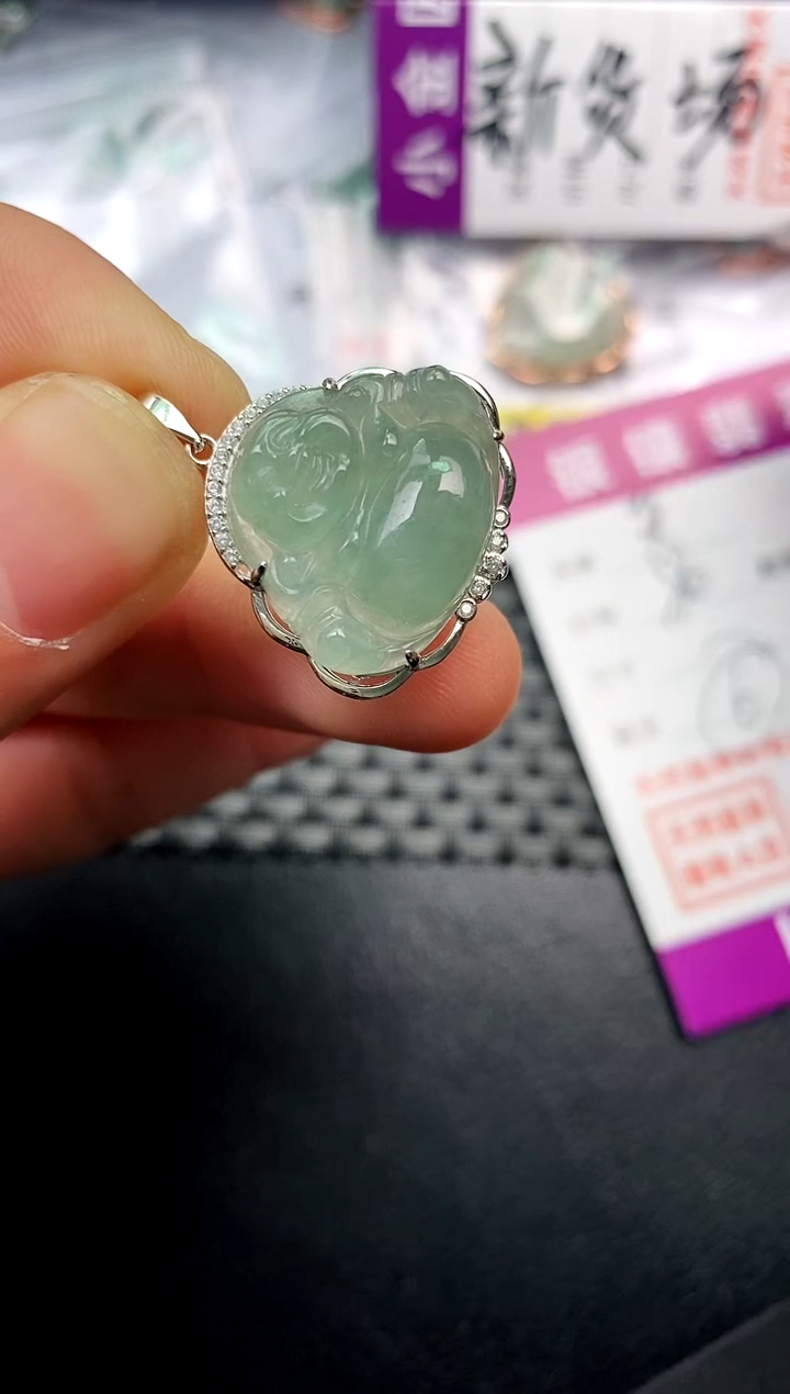 【闪购商品】翡翠颈饰银S925镶嵌挂件