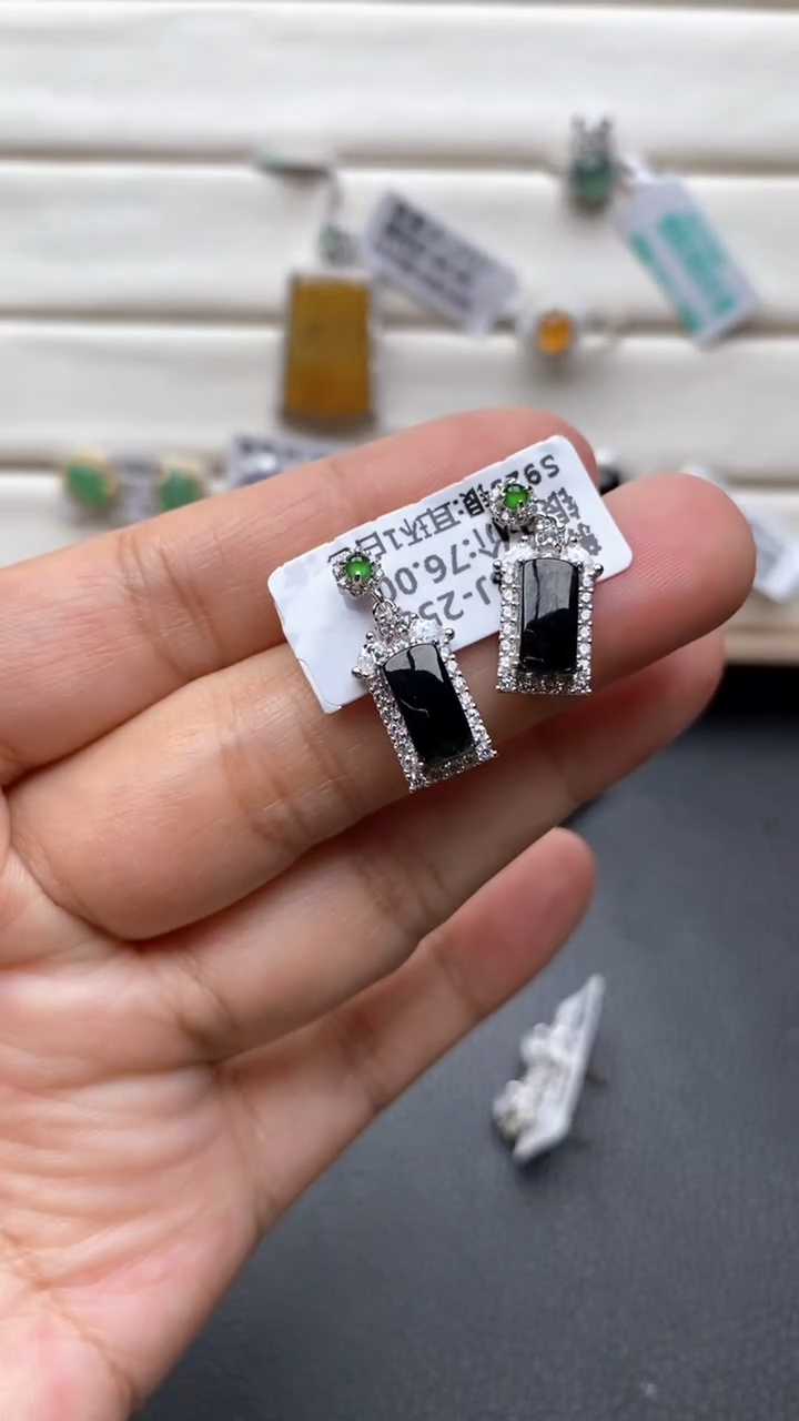 银S925镶嵌戒指翡翠1