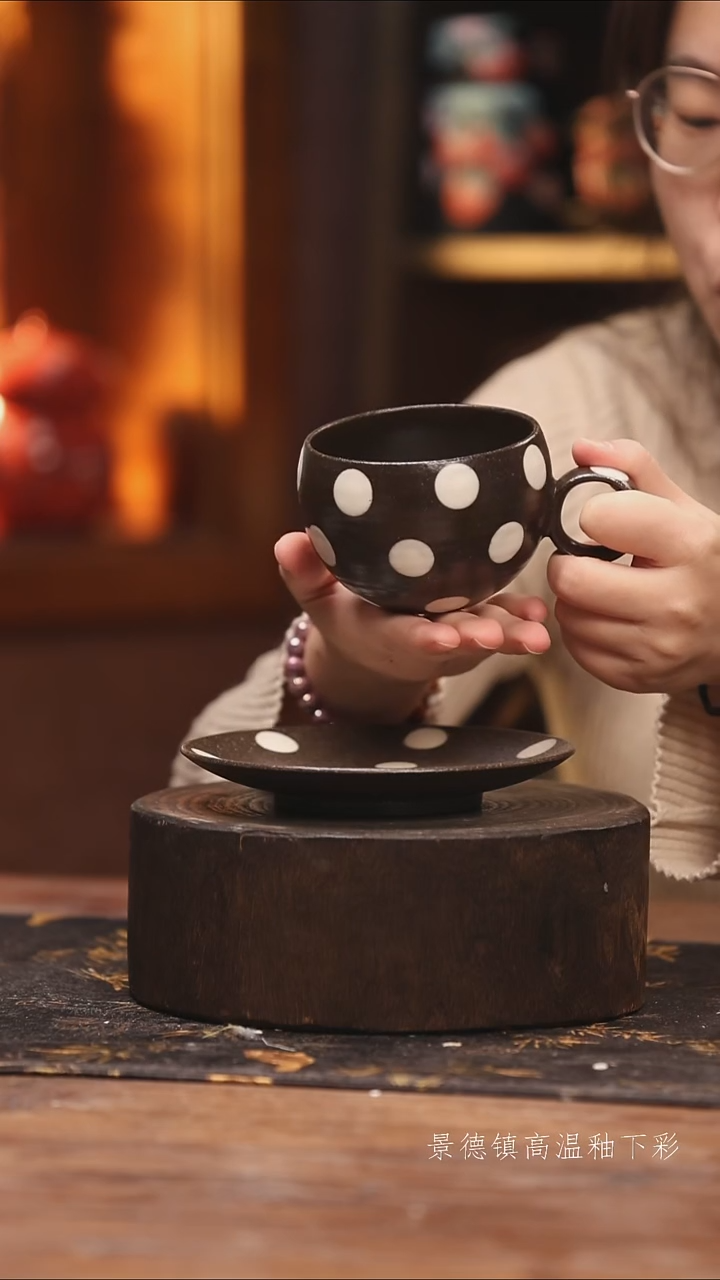 陶瓷景德镇高温釉下手绘陶瓷@L487@