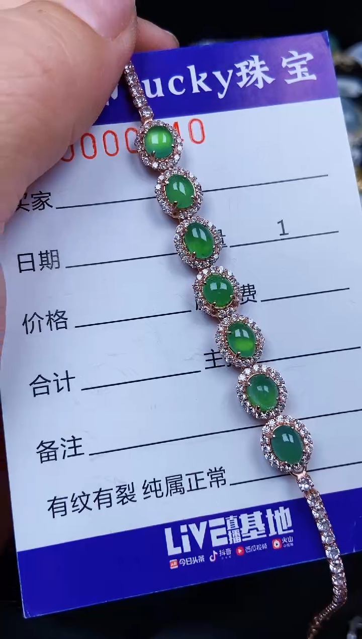 翡翠银S925镶嵌颈饰0640
