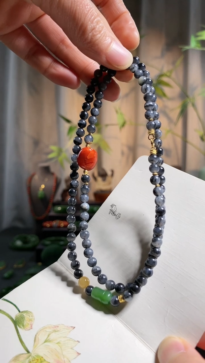 【闪购商品】和田玉颈饰未镶嵌，子料青花，多圈手链，万链，颈饰