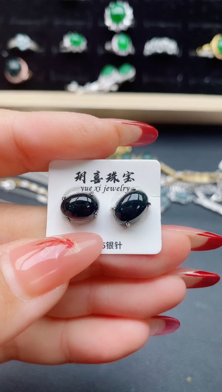 【闪购商品】翡翠耳饰银S925镶嵌2132131