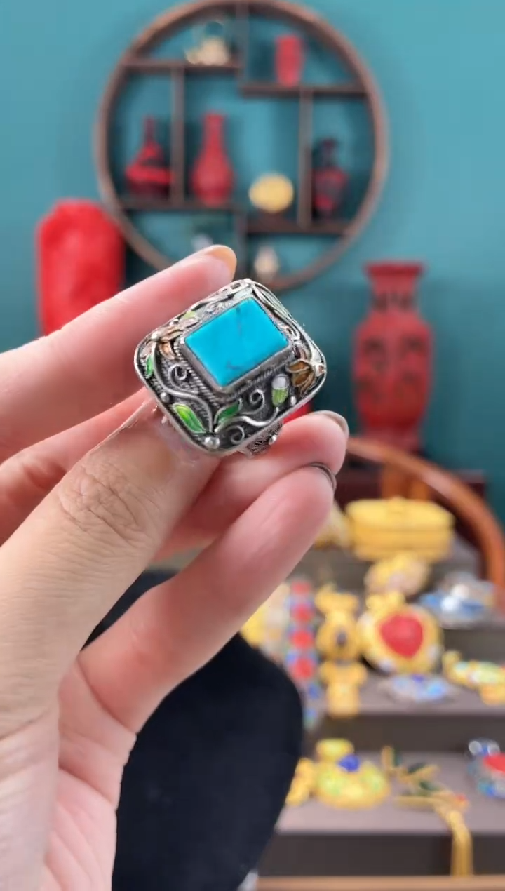 琴*宝非遗手工花丝镶嵌戒指