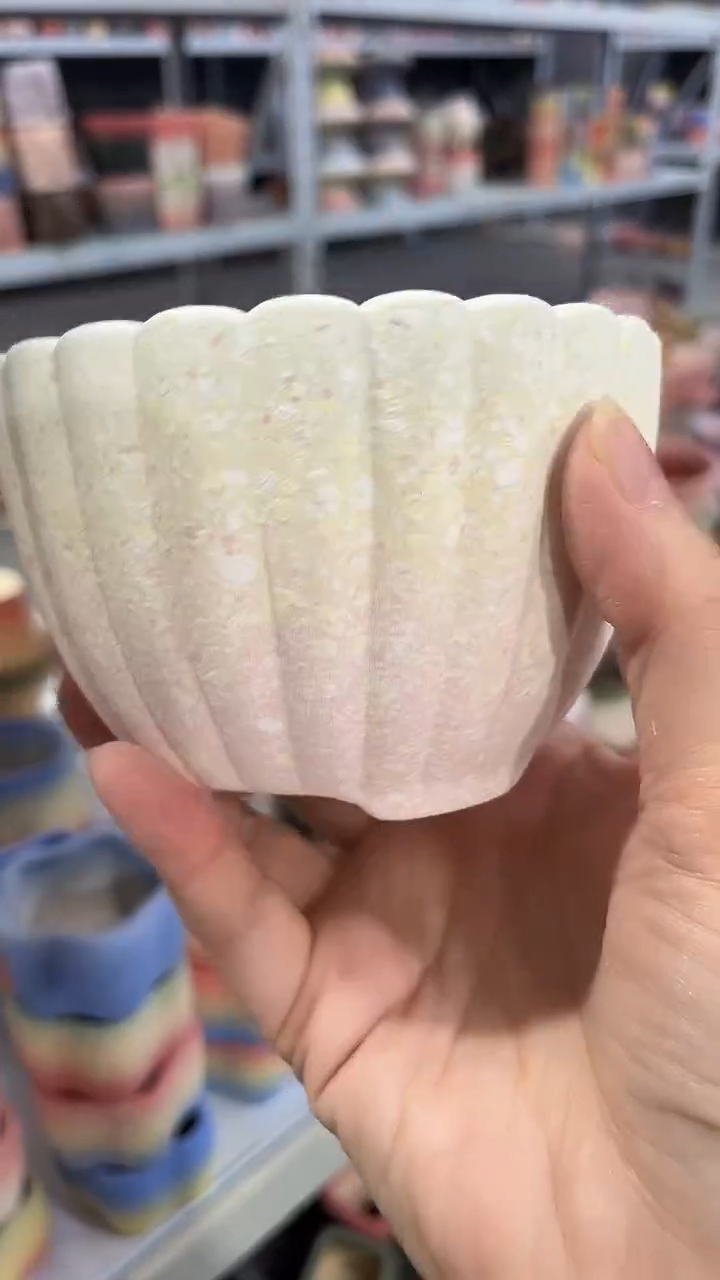 麦饭石粗陶多肉花盆口径9*6