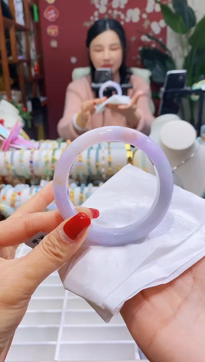 【闪购商品】翡翠手镯未镶嵌75紫底红翡5758/12.2*9.1