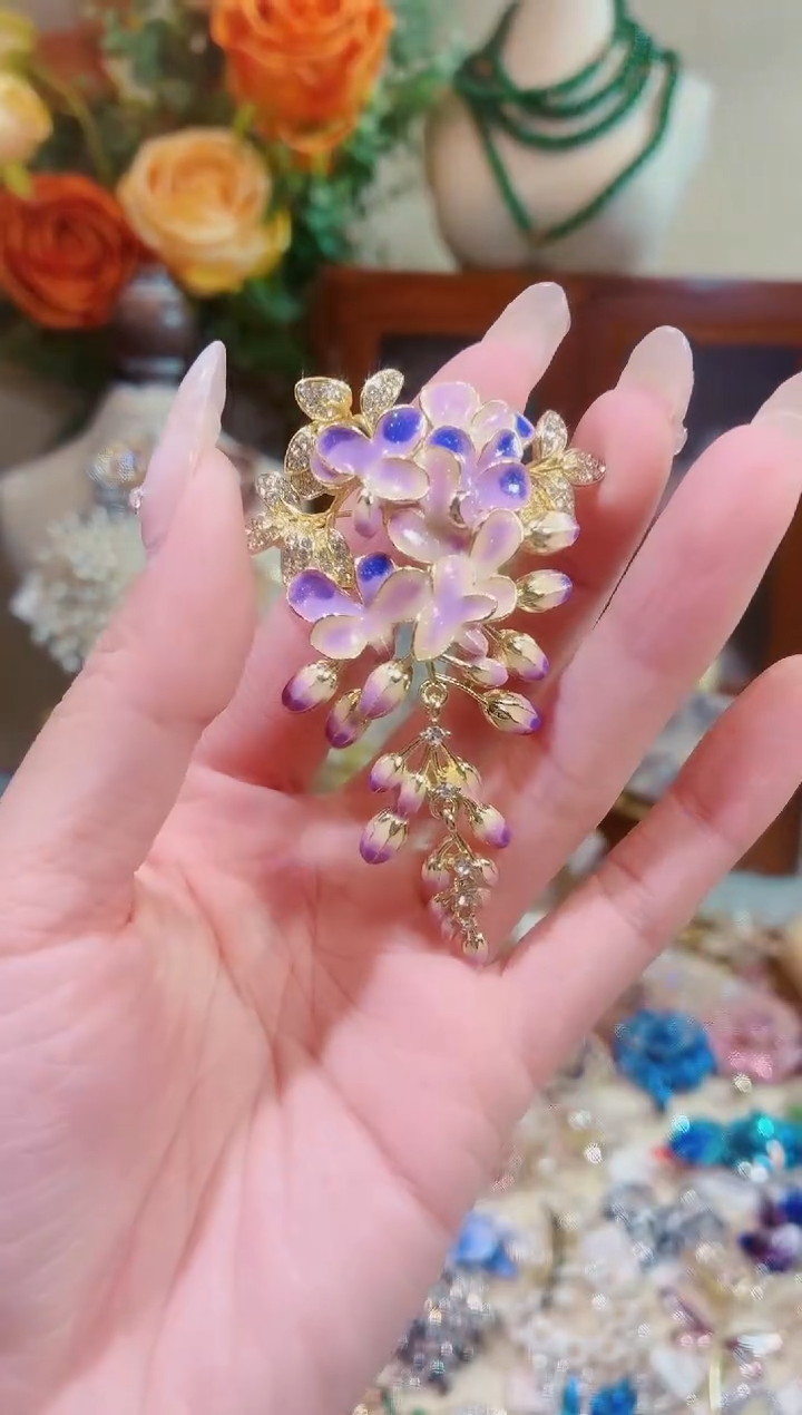 合成立方氧化锆铜合金紫藤花