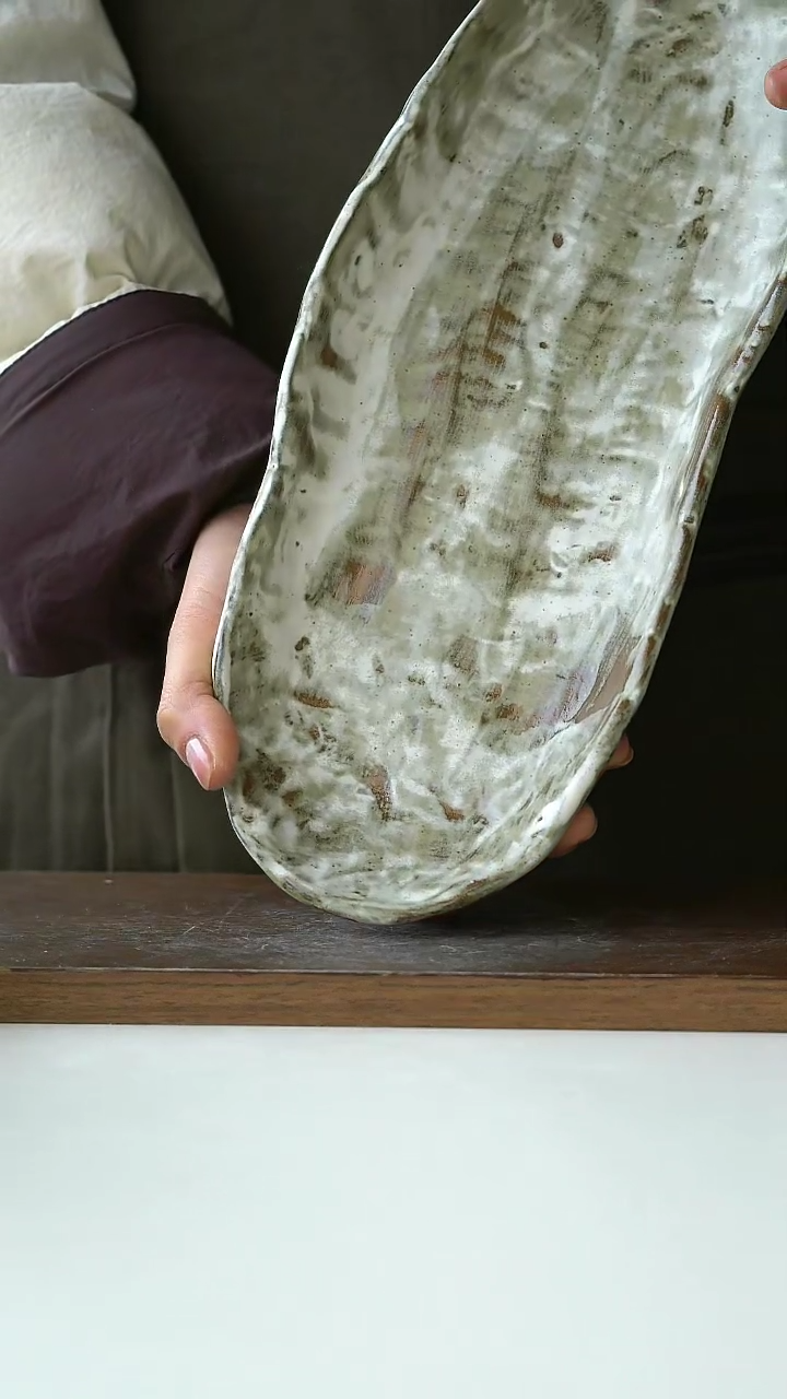 【闪购商品】陶瓷有夏若拙长条盘32cm@4-2@