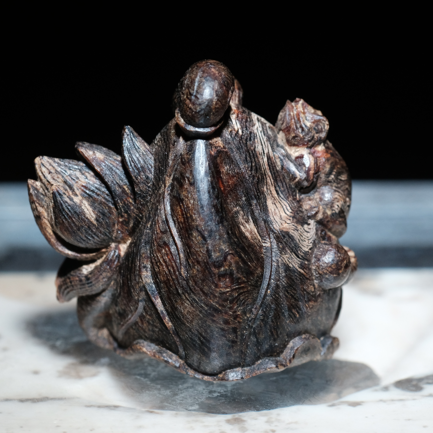 沉香青蛙荷叶和谐幸福达拉干沉水沉香吊坠手工精品收藏挂件