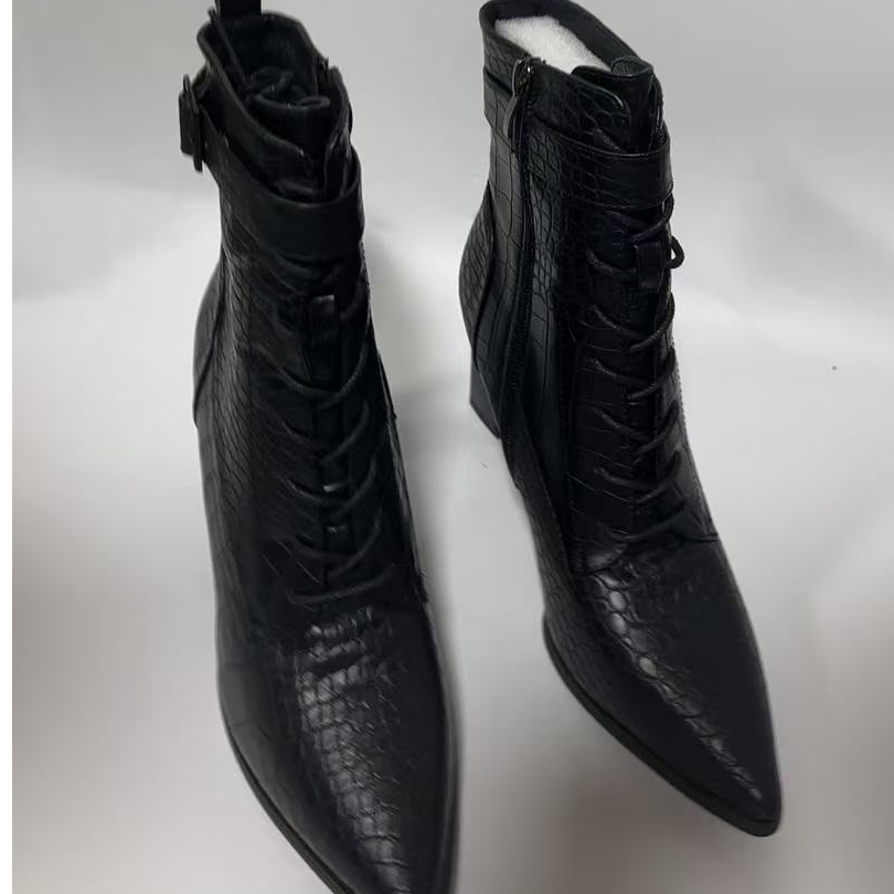 2218 时装靴女鞋百搭短靴秋冬粗跟女士