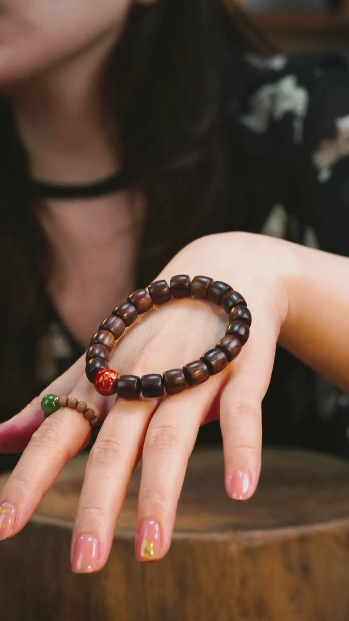 老印尼直切降真手串