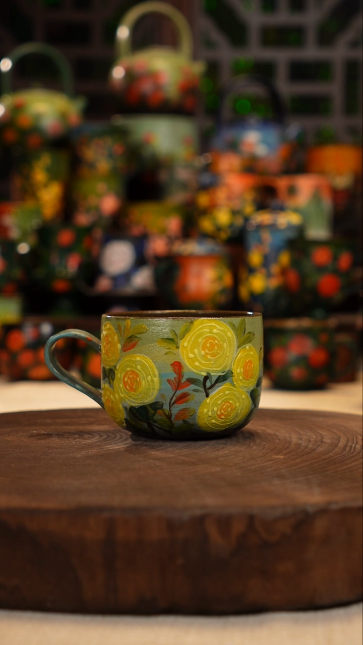 油画 釉下彩  杯子