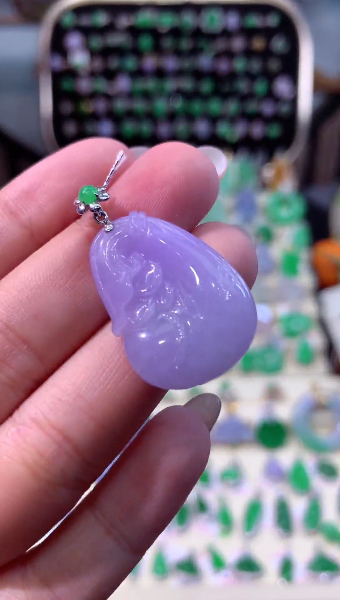 【闪购商品】翡翠颈饰18K金镶嵌缅甸天然A货翡翠