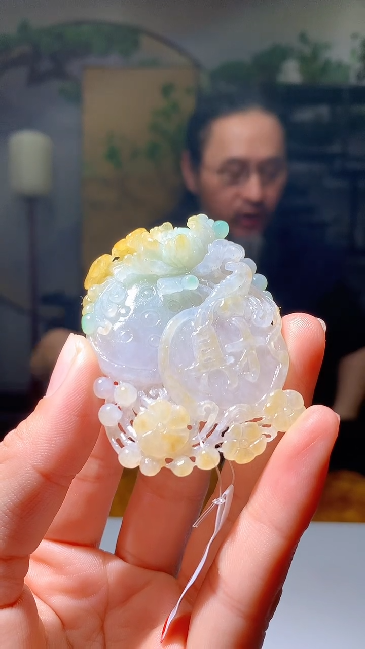 【闪购商品】定制翡翠未镶嵌1019hm-毛货挂件55