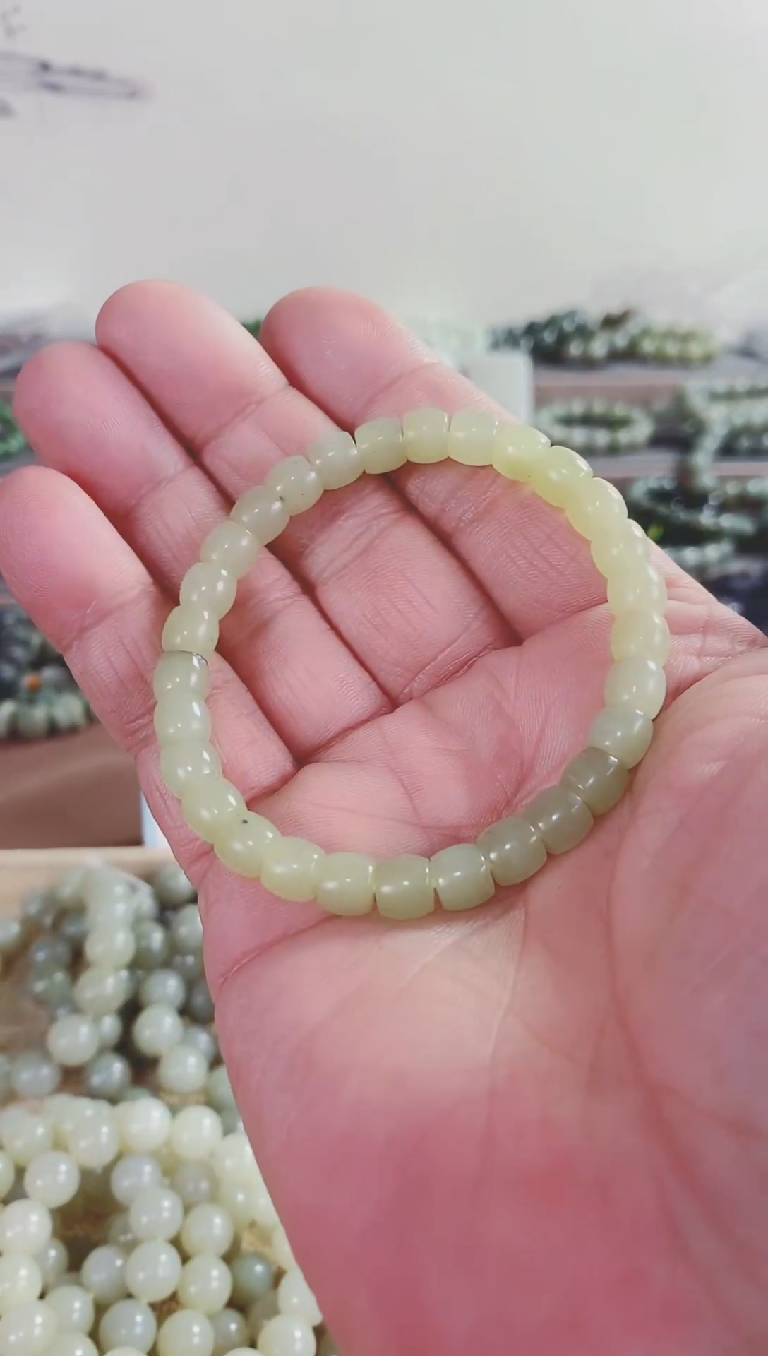 未镶嵌手链和田玉（糖玉）若羌黄口手串7